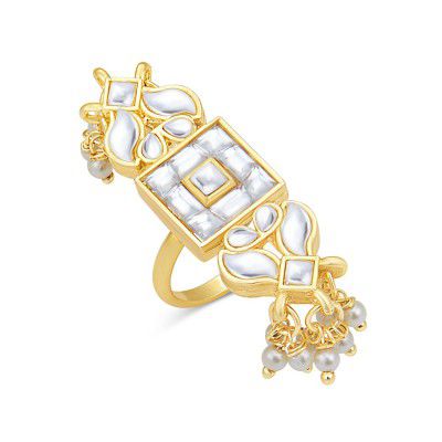 Sukkhi Excellent Gold Plated Kundan Ring for Women (SKR85675)