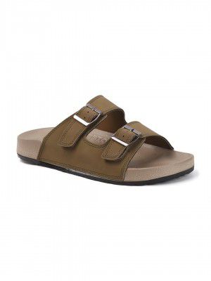 Sukun mens Sukun Slb_10 Men’s Stylish Dual-strap Buckle Sandals Sandal