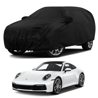 Sulfar 100% Water Resistant Car Body Cover Compatible with Mirror for Porsche 911 (Triple Stitched, Full Bottom Elastic, Black)