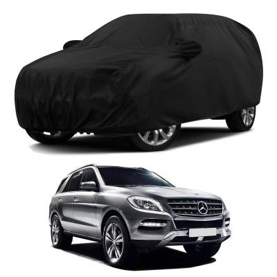 Sulfar 100% Water Resistant Car Body Cover Compatible with Mirror for Mercedes Benz ML250 (Triple Stitched, Full Bottom Elastic, Black)