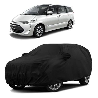 Sulfar 100% Water Resistant Car Body Cover Compatible with Mirror for Toyota Previa (Triple Stitched, Full Bottom Elastic, Black)