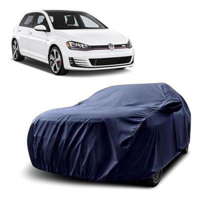 Sulfar 100% Water Resistant Car Body Cover Compatible with Mirror for Volkswagen GTI (Triple Stitched, Full Bottom Elastic, Navy Blue)