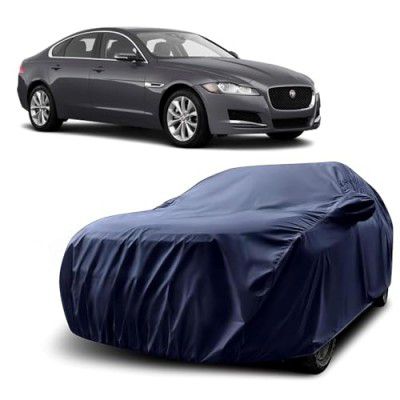Sulfar 100% Water Resistant Car Body Cover Compatible with Mirror for Jaguar XFS (Triple Stitched, Full Bottom Elastic, Navy Blue)
