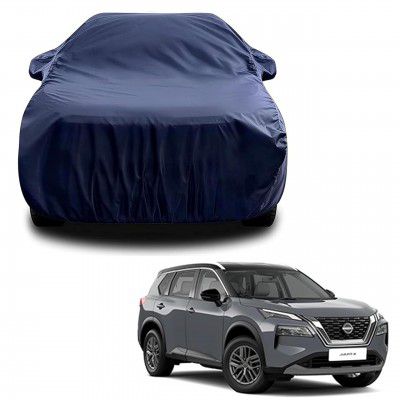 Sulfar 100% Water Resistant Car Body Cover Compatible with Mirror for Nissan XTrail (Triple Stitched, Full Bottom Elastic, Navy Blue)