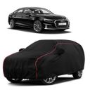 Sulfar 100% Water Resistant Car Body Cover Compatible with Mirror for Audi A5 (Triple Stitched, Full Bottom Elastic, Black with Red Piping)...
