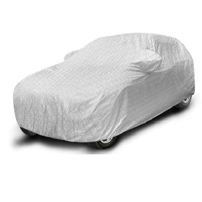 Sulfar 100% Waterproof Car Body Cover Compatible with Mirror for Tata Nano with Long Lasting Durable Material (Triple Stitched, Full Bottom Elastic, Metallic Silver)