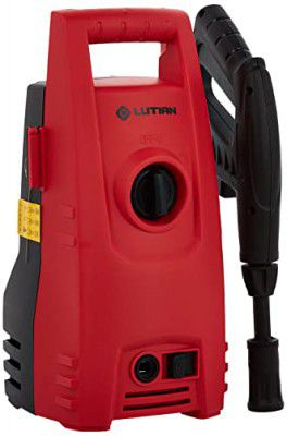 Sulfar Lutian High Pressure Washer 1400W| 100% Pure Copper Motor|Pressure-100 Bar, Max Flow-390 l/h, Working Radius +8m, Spray Gun with Extension Rod, Hose Pipe for Multi-Cleaning(Red)