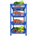 Sulfar Multipurpose Plastic Trolley with Countertop Dish Rack for Kitchen Fruit Vegetable Storage Basket Modern Organizer- 4 Layer Shelf Cart Kitchenware Food, Snacks, Bottles, Toys, Tiered Shelf...