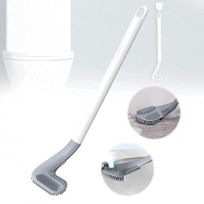 Sulfar Single Side Bristle Plastic Toilet Cleaning Brush (Black Color)