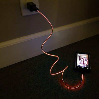 SumacLife NBKDAT412_18 Electro-Luminescent Micro USB Data Sync and Charging Cable (Red)