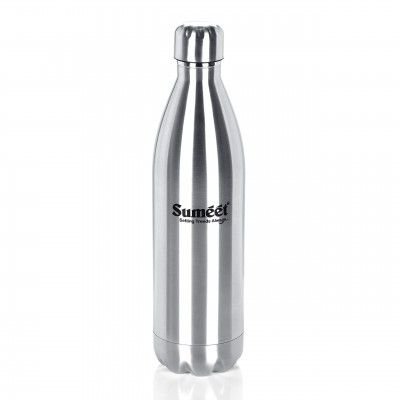 Sumeet Stainless Steel Double Walled Vacuum Flask/Water Bottle, 24 Hours Hot and Cold, 1000 ml, Silver