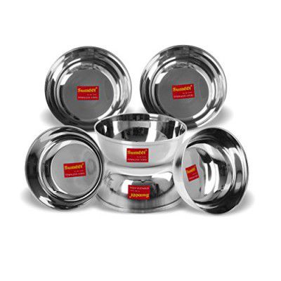 Sumeet Stainless Steel Heavy Gauge Bowl set/Wati set with Mirror Finish 10cm Dia - Set of 6pc