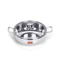 Sumeet Stainless Steel Induction Bottom (Encapsulated) Kadhai with Glass Lid Size No.11 (1.5 litres, 20.5 x 20.5 x 6.6 Cm)...