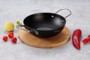 Sumeet Super Smooth Pre Seasoned Carbon Steel (Iron) Deep Kadai for Cooking , Black...