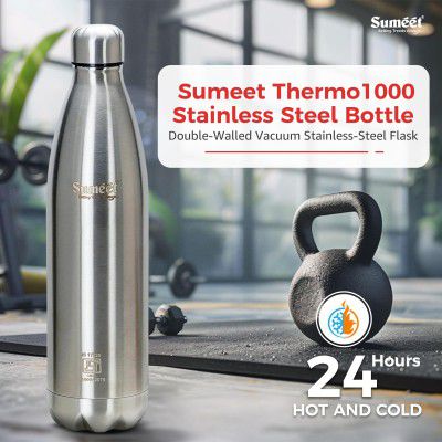 Sumeet Thermo1000 Stainless Steel 24 Hours Hot & Cold ISI Certified Double Walled Water Bottle