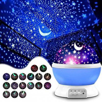 Sument Romantic LED Cosmos Star Master Sky Starry Night Projector Bed Night Lamp Night Dual Disco Ball (Ball Diameter: 15 cm)
