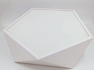 Sumikrafts Pentagon Pendant Hanging Lamp-Contemporary Design-Metal 18.5 Wide Led White Ceiling Lamp Fixture with White Acrylic Diffuser