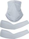 Summer Bandana Face Mask Cooling Arm Sleeves, UV Protection Neck Gaiter and Sleeves for Outdoor...