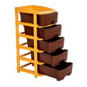 SUMOWARE Plastic Modular Drawer Storage Chest Of Drawers Organizer Storage Box, Large Stomo Racks For Multipurpose Anti-slip Shoes Organizers | Brown | 5 Layer...