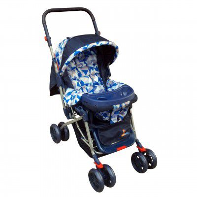Sunbaby Bloom Stroller/Pram for New Born 0-3 YearsExtra Wide/Thick Cushion seat  2 Food Trays Reversible Handle 