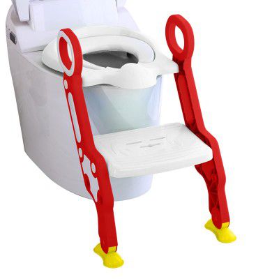 Sunbaby Foldable Potty-Trainer Seat for Toilet Potty Stand with Ladder Step Up Training Stool