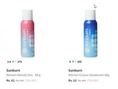 Sunburn Deodorants from ₹62