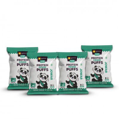 Sundowner Foods Jowar Puffs | Roasted Healthy Snack | High Protein (30Gm,Pack of 4)