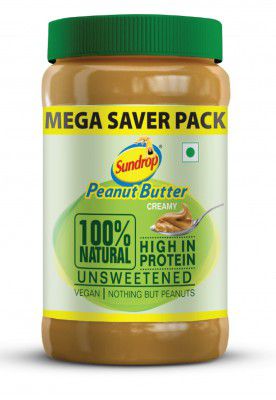 Sundrop Natural Peanut Butter | Creamy 924g, Unsweetened Peanut Butter