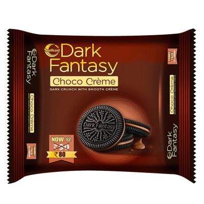 Sunfeast Dark Fantasy Sandwich Choco Creme Dark Crunch with Smooth Creme Pouch, 300 g