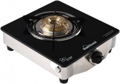 Sunflame GLASS TOP SINGLE BURNER Stainless Steel Manual Gas Stove  