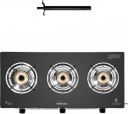 Sunflame Maleo 3 Burner Gas Stove with Lighter Glass Manual Gas Stove (3 Burners)...