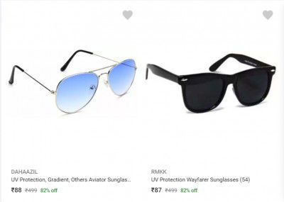Sunglasses starting at ₹87