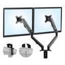 Sunon Dual Monitor Stand - Adjustable Spring Monitor Desk Mount Swivel Vesa Bracket with C Clamp, Grommet Mounting Base for 13 to 30 Inch Computer Screens, Black...
