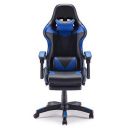 Sunon Ergonomic Reclining Gaming Chair with Headrest and Lumbar Support, Premium Leather and Soft Fabric, Retractable Footrest (Medium Size, Black & Blue)...