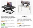 Sunon Office Table Computer Desk & Sunon Desk Converter Standing Table Riser at ₹6159...