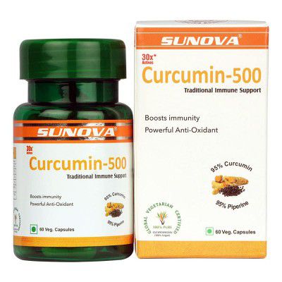 SUNOVA Curcumin-500 Traditional Immune Support Capsules – 60 Veg Capsules