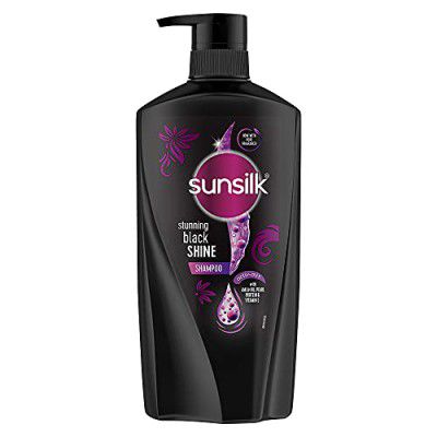 Sunsilk Black Shine, Shampoo, 1L, for Shiny, Moisturised & Fuller Hair, with Amla + Oil & Pearl Protein, Paraben-Free