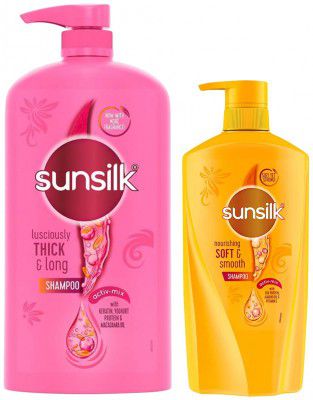 Sunsilk Lusciously Thick & Long Shampoo 1 L, With Keratin, Yoghut Protein and Macadamia Oil - Thickening Shampoo, 650 ml
