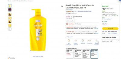 Sunsilk Nourishing Soft & Smooth Shampoo, 650 ml
