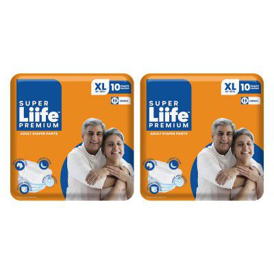 Super Liife Soft and Rash Free Adult Diaper Pants for Unisex with Wetness Indicatort - 20 Count (Extra Large) (121-172 cm | 48-68 Inches)