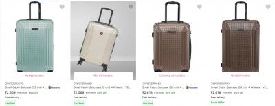 [Supercoins Offer] Swissbrand Suitcases upto 85% off starting From Rs.2569 @ 
