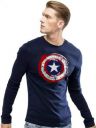 Superhero Men's Round Neck Dark Blue T-Shirt...