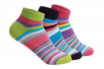 Supersox Womens Ankle Length Cotton Socks (Pack of 3)