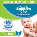 Supples Baby Diaper Pants L Pack of 3 Super Jumbo Box (2.5 kg - 12.0 kg) (186 Count)...