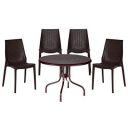 Supreme 4 Seater Chairs and Table (LuminaCherryGlobusBrown5)...