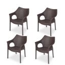 Supreme Cambridge Plastic Chairs for Home, Outdoor & Garden (Set of 4, Wenge)...