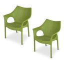Supreme Cambridge Plastic Chairs for Home, Outdoor & Garden (Set of 2, Mehandi Green)...