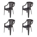 Supreme Fiji Plastic Chair (Wenge, Set of 4)...