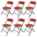 Supreme Furniture Amity Polypropylene with Metal Frame Folding Without Arm Chair Suitable for Home, Office, Hospital, Garden, Cafeteria, Restaurant, Hotel, Indoor & Outdoor (Set of 6, Red)...