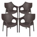 Supreme Furniture Cambridge Plastic with-Arm Chair Suitable for Home, Garden, Office, Living Room, Cafeteria, Restaurant, Hotel, Resort, Indoor & Outdoor(Set of 4, Wenge)...